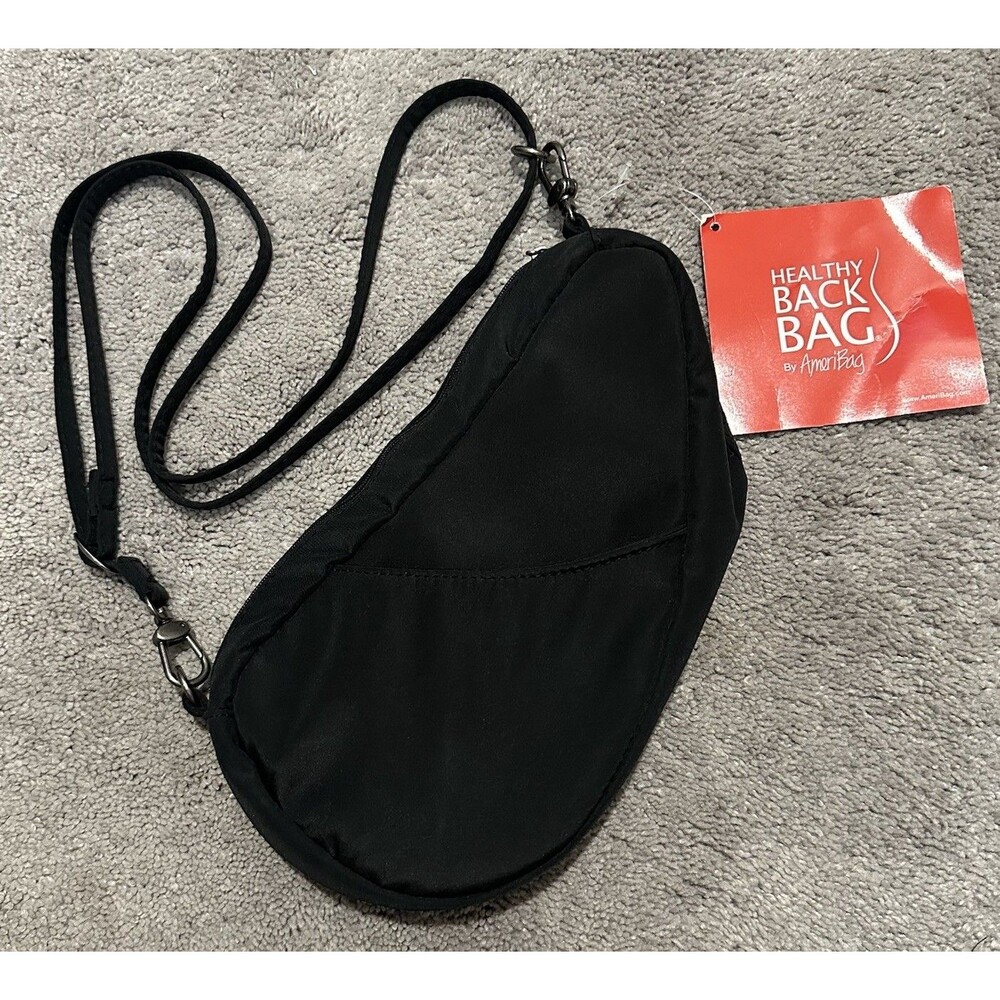 Ameribag Healthy Back Bag 10" Baglett Sling Crossbody Microfiber Black Travel